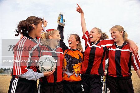 Girls' Soccer Team Celebrating