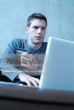 Man Paying Bills Online