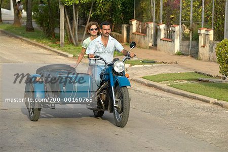 Couple on Motorcycle Havana, Cuba