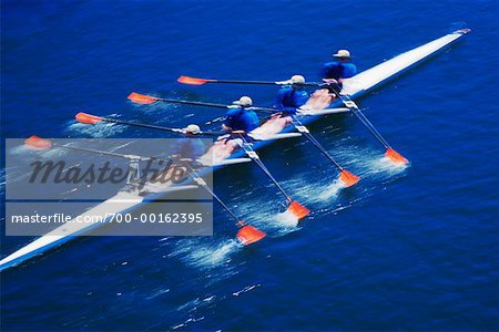 Overhead View of Rowing