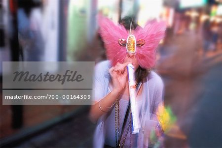 Femme masquée au Mardi Gras de la Nouvelle-Orléans, USA