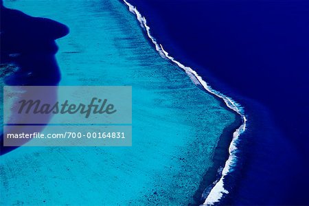 Aerial of Reef Moorea, Polynesia