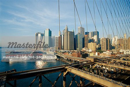 Brooklyn Bridge und Cityscape Manhattan (New York)