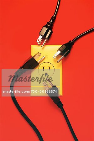 Power Cables around Single Outlet