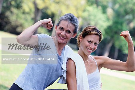 Mother and Daughter Flexing