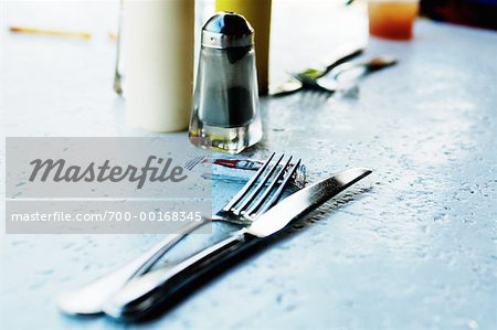 Close-Up of Cutlery on Table