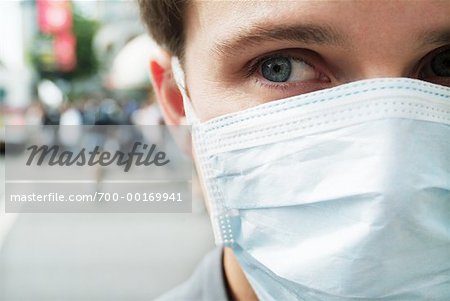 Man Wearing Face Mask Outdoors