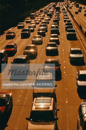 Cars on Highway, Los Angeles, California, USA