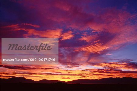 Soleil au coucher du soleil, Colorado, Etats-Unis