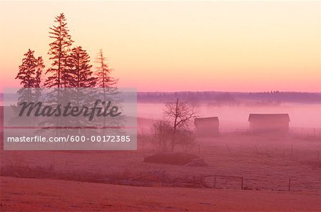 Buildings at Sunset, Alberta, Canada