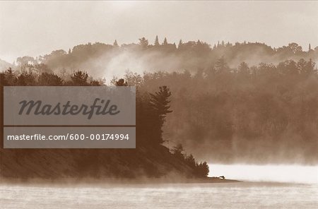 Morning Fog, Lake Baskatong, Quebec, Canada