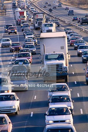 Traffic on Highway 401, Toronto, Ontario, Canada