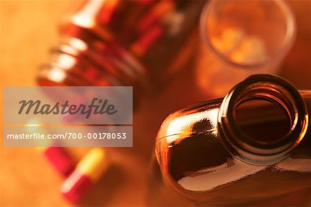Close-Up of Pill Bottles