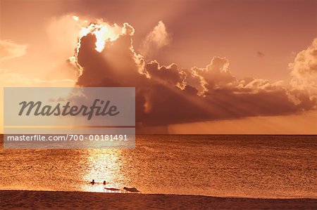 Caïques et turques au coucher du soleil