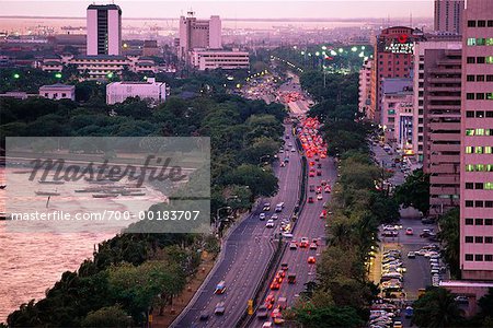 Überblick über die Stadt Roxas Boulevard Bucht von Manila, Philippinen