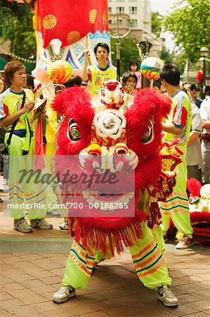 Danse du lion, Singapour nouvel an chinois