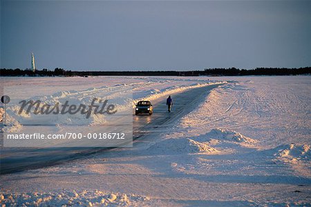 Route de glace sur Southern Harbour Lulea, Suède