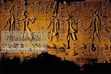 Hieroglyphs Temple of Karnak, Egypt Africa