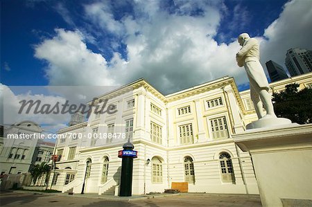 The Asian Civilization Museum and Sir Stamford Raffles Statue Singapore