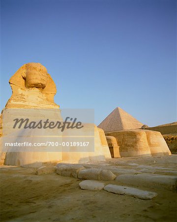 Le Sphinx et la grande pyramide du Caire, Egypte