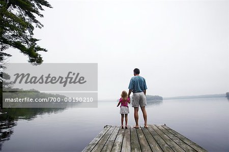 Father and Daughter on Dock