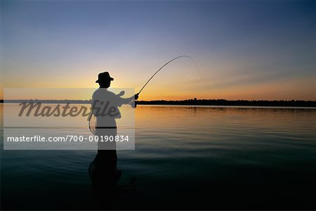 Fliegen Sie Fischen Fluss Ottawa, Ontario, Kanada