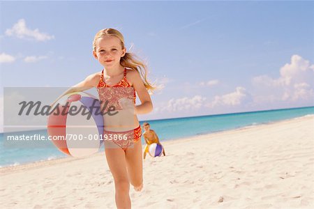 Children on Beach with Beach Ball