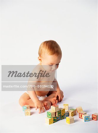 Baby Playing with Blocks