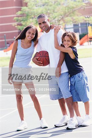 Family Playing Basketball