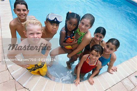 Portrait of Kids in Pool