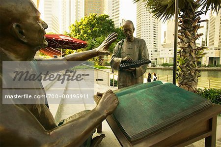 Statues at North Boat Quay Singapore