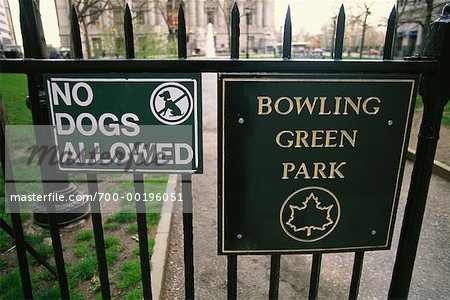 Bowling Green Park New York City, New York USA