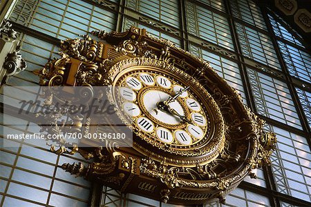 Gros plan d'horloge Musee d'Orsay, Paris, France
