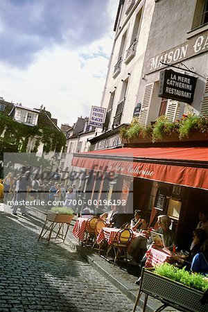 Menschen im freien Cafe Montmartre, Paris, Frankreich