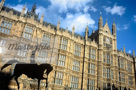 Chambres du Parlement et Richard le Lionheart Statue Londres