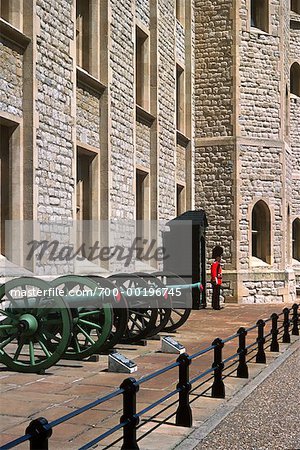 Tower Guard and Cannons Tower of London London, England