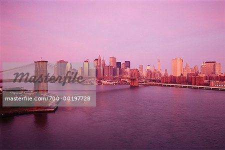 Brooklyn Bridge and Manhattan New York City, New York USA