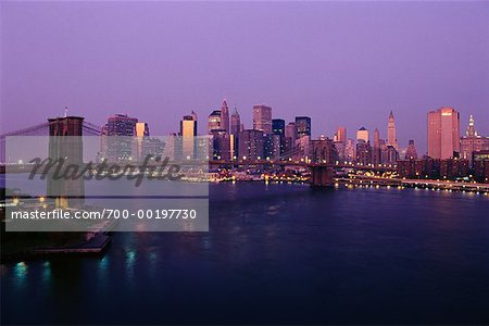 Brooklyn Bridge und Manhattan New York City, New York USA