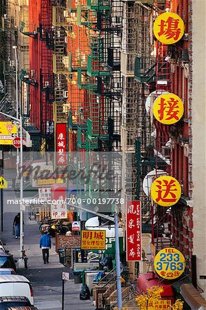 Overview of Chinatown New York City, New York USA