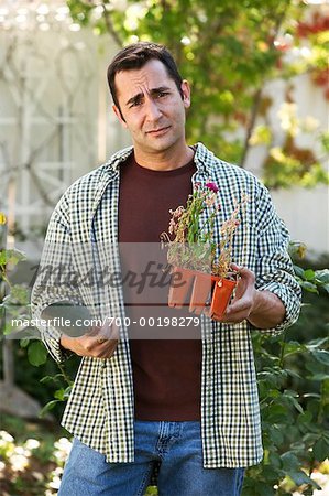 Man with Dead Plant