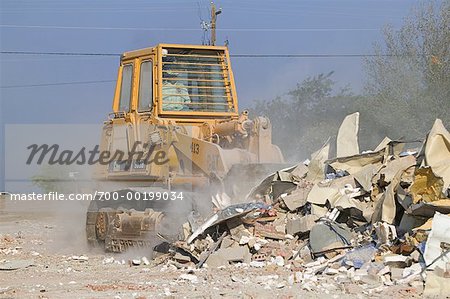 Bulldozer at Demolition Site