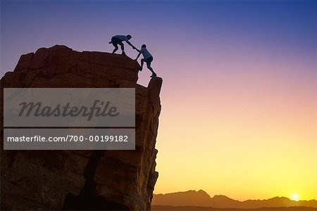 Two Men Rock Climbing Alberta, Canada