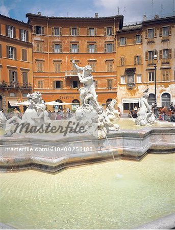 Italy, Rome, Piazza Navona, the fountain of Neptune