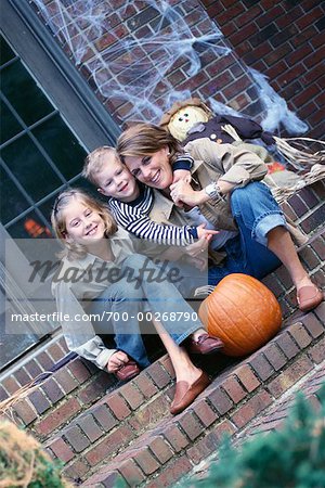 Mes enfants sur le porche