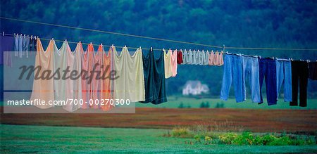 Laundry Hanging on Clothesline