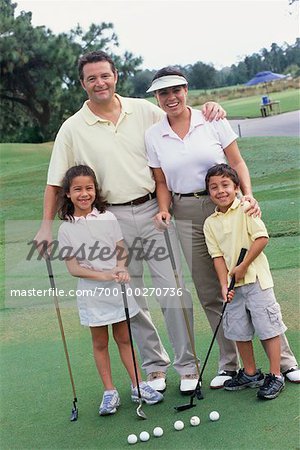 Portrait de famille sur le parcours de Golf