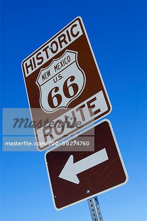 Route 66 route signe nouveau-Mexique, USA