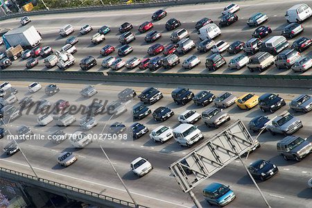 Traffic on Freeway, Los Angeles California, USA