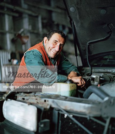 Man Working on Car
