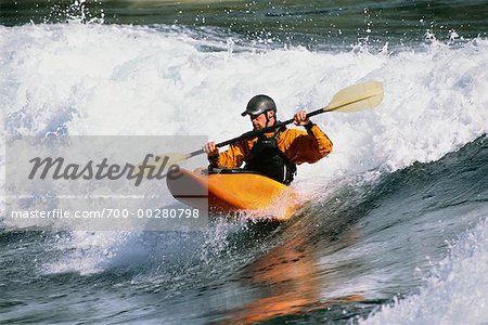 Man Kayaking